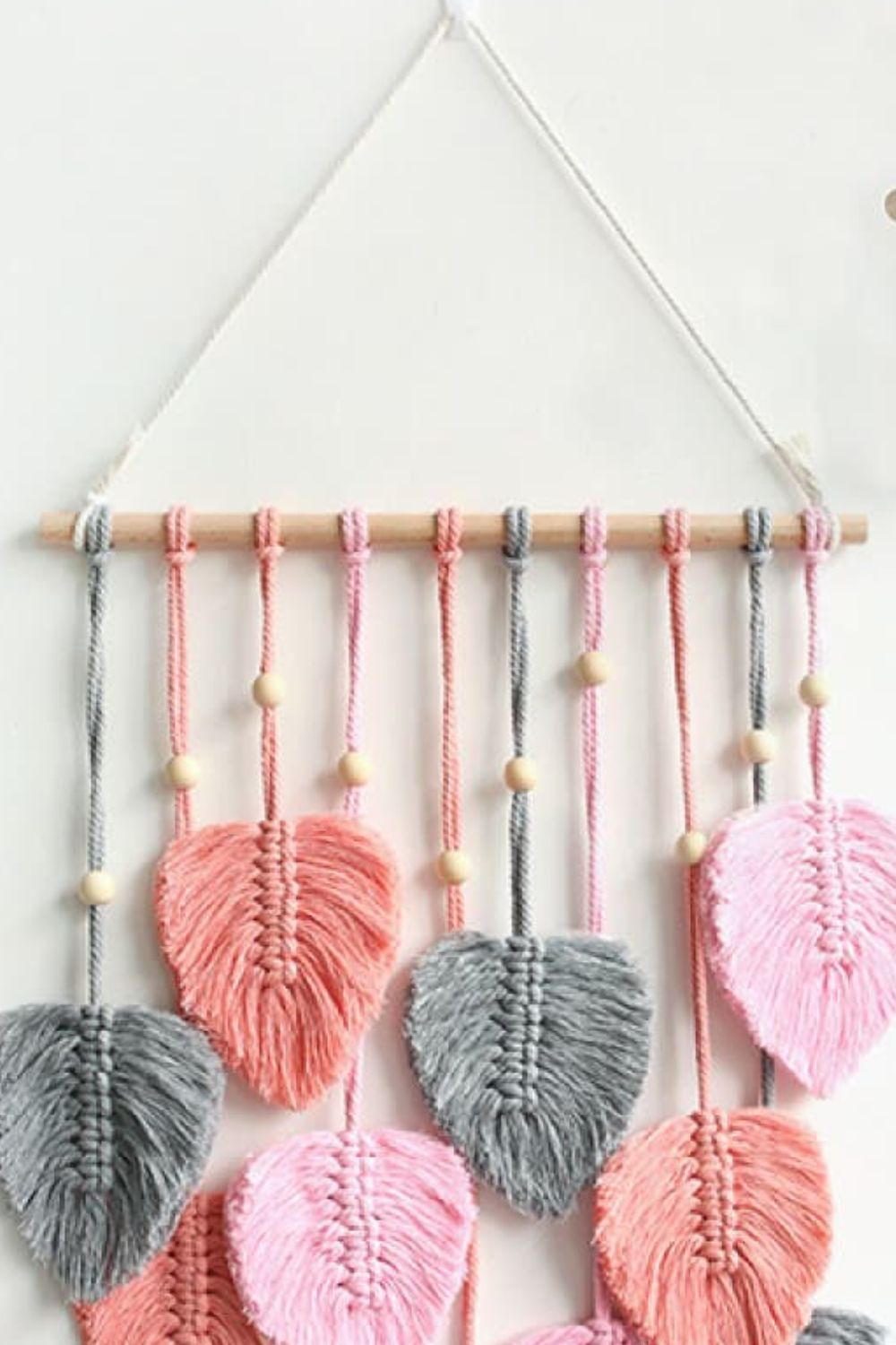 Macrame Leaf Bead Wall Hanging
