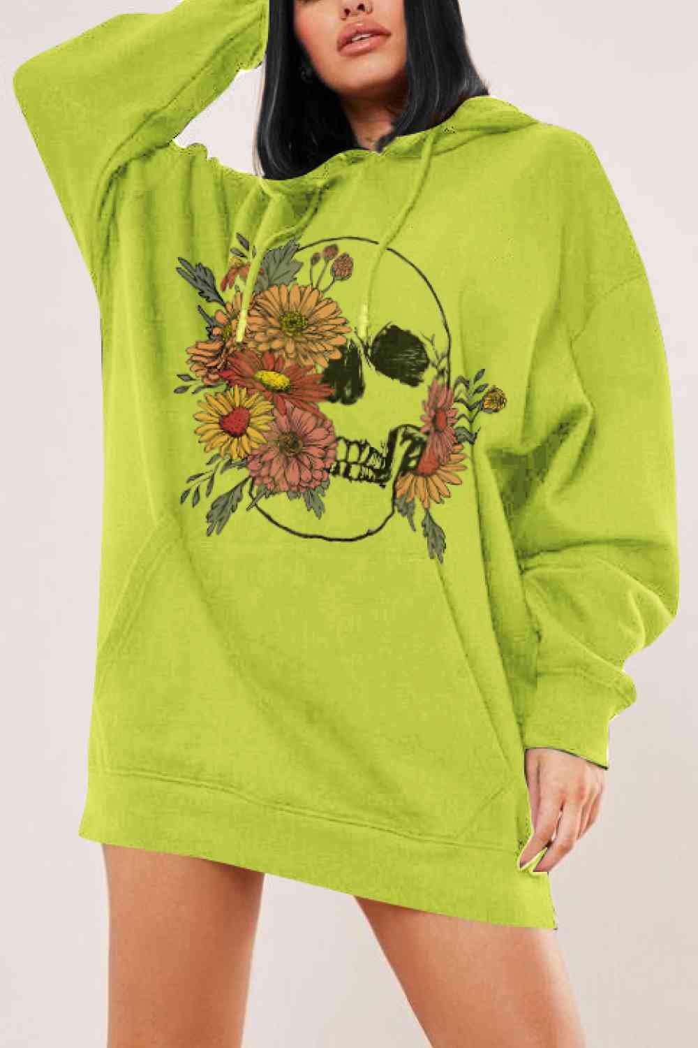 Simply Love Simply Love Full Size Floral Skull Graphic Hoodie