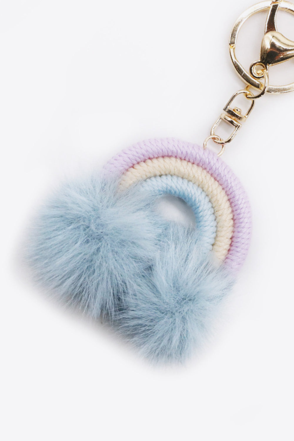 Assorted 4-Pack Rainbow Pom Pom Keychain