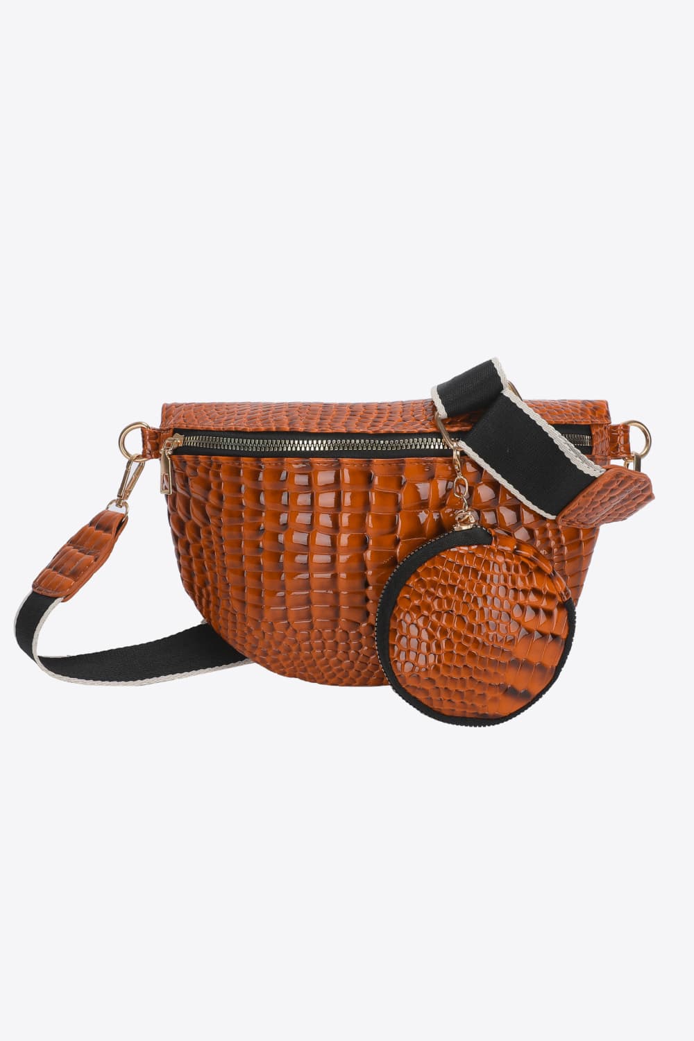 PU Leather Sling Bag with Small Purse