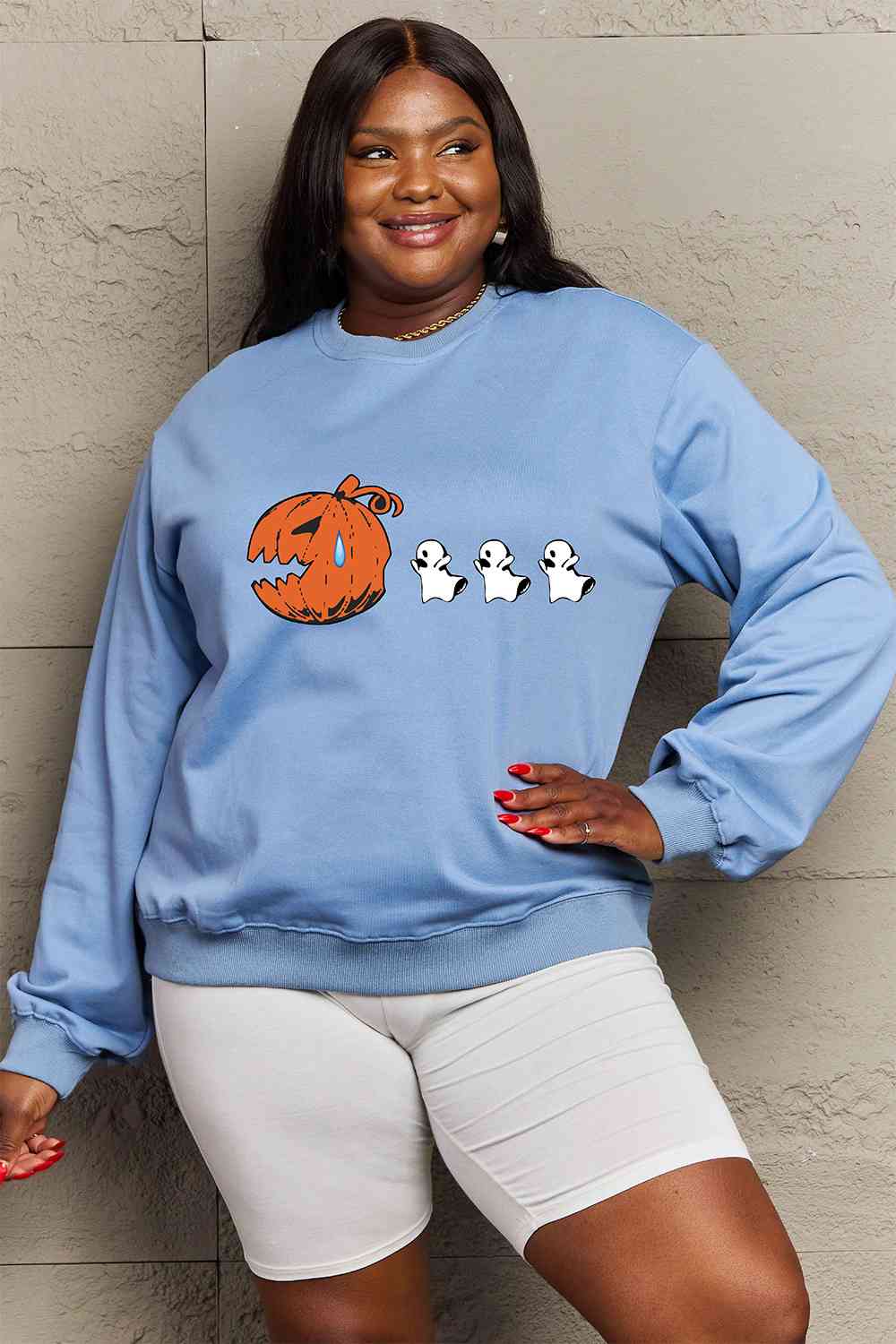 Simply Love Full Size Graphic Dropped Shoulder Sweatshirt