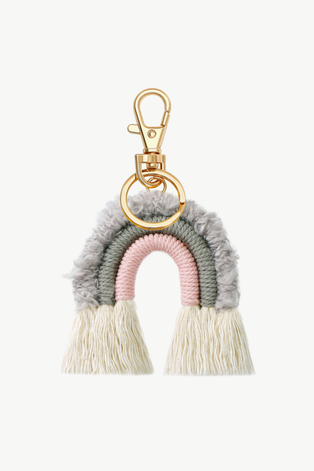 Fringe Trim Rainbow Key Chain