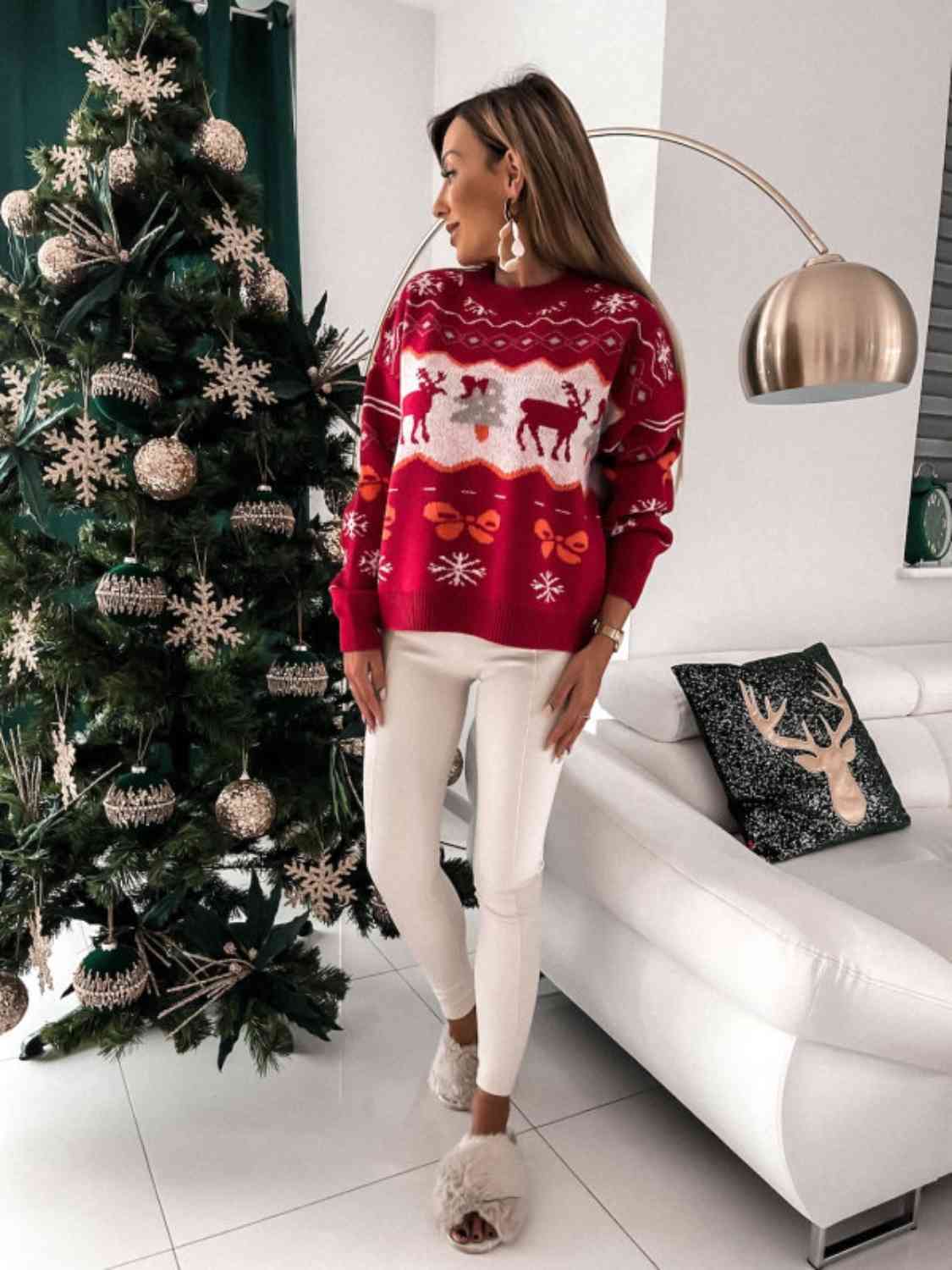 Reindeer Round Neck Sweater