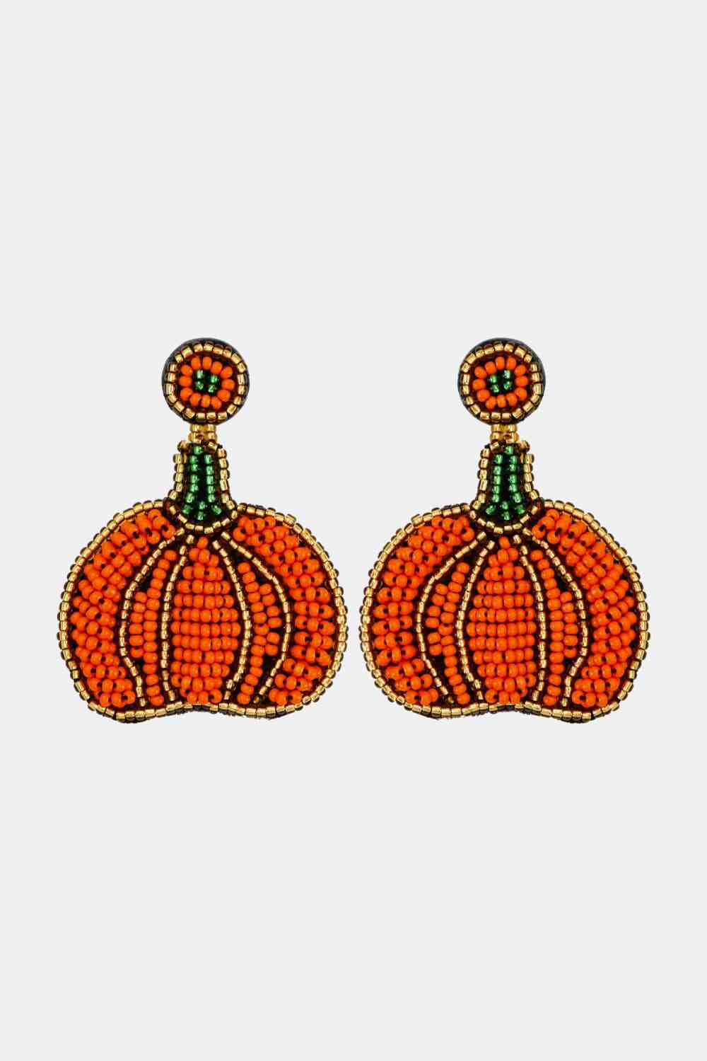 Beads Detail Pumpkin Shape Dangle Earring